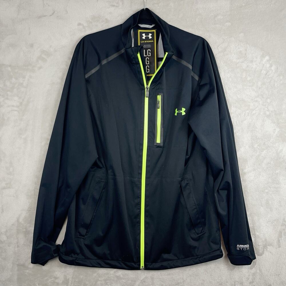 Under Armour UA Storm Jacket Men's Large Black Neon Performance Gorpcore NWT